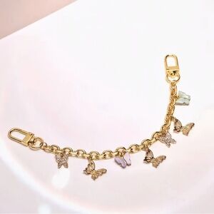 Butterfly Bag Chain Purse Charm – Gold Tone with Pastel Accents 🦋